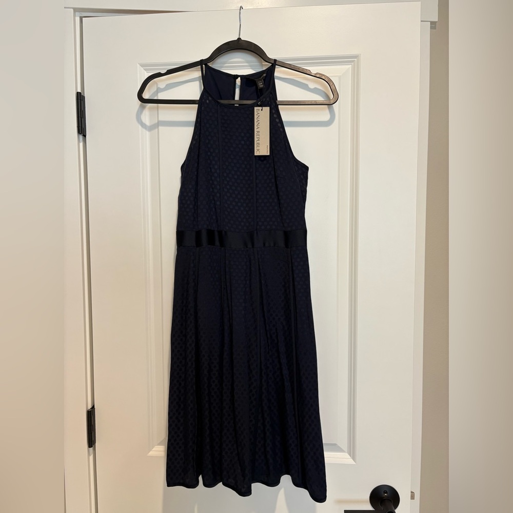 Banana Republic Navy Blue Fit and Flare Cocktail Dress